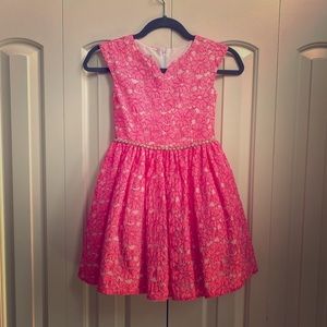 Girls Marmellata pink lace dress